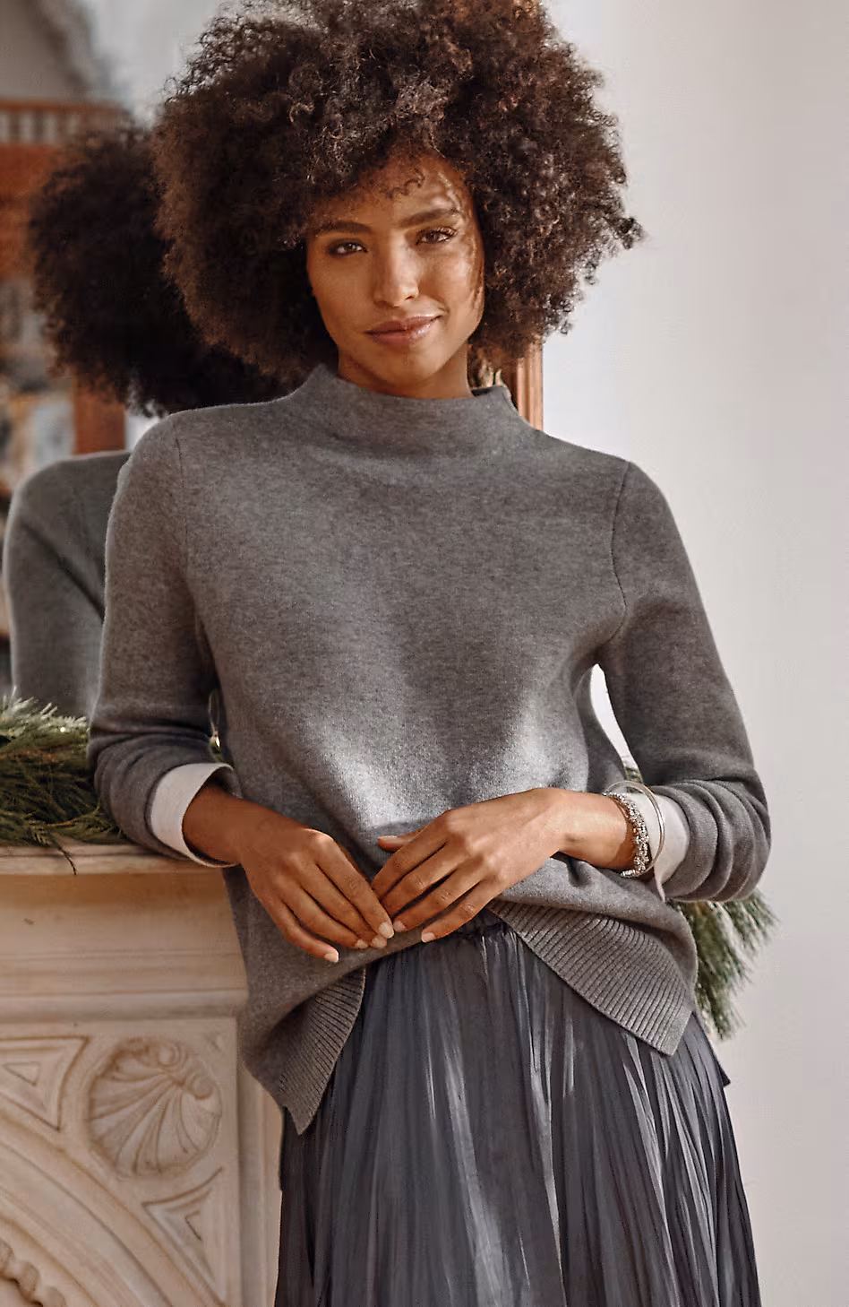 Majestic Funnel-Neck Sweater