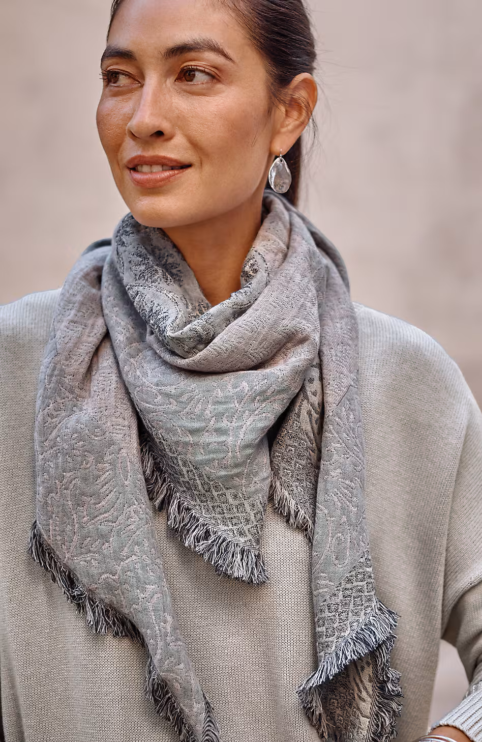Jacquard Triangle Scarf