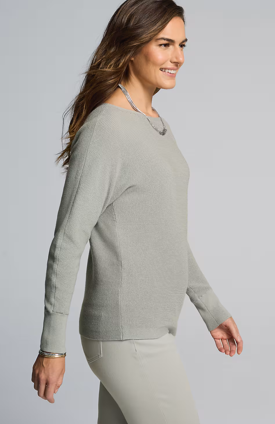 Wearever Fine-Texture Dolman-Sleeve Sweater