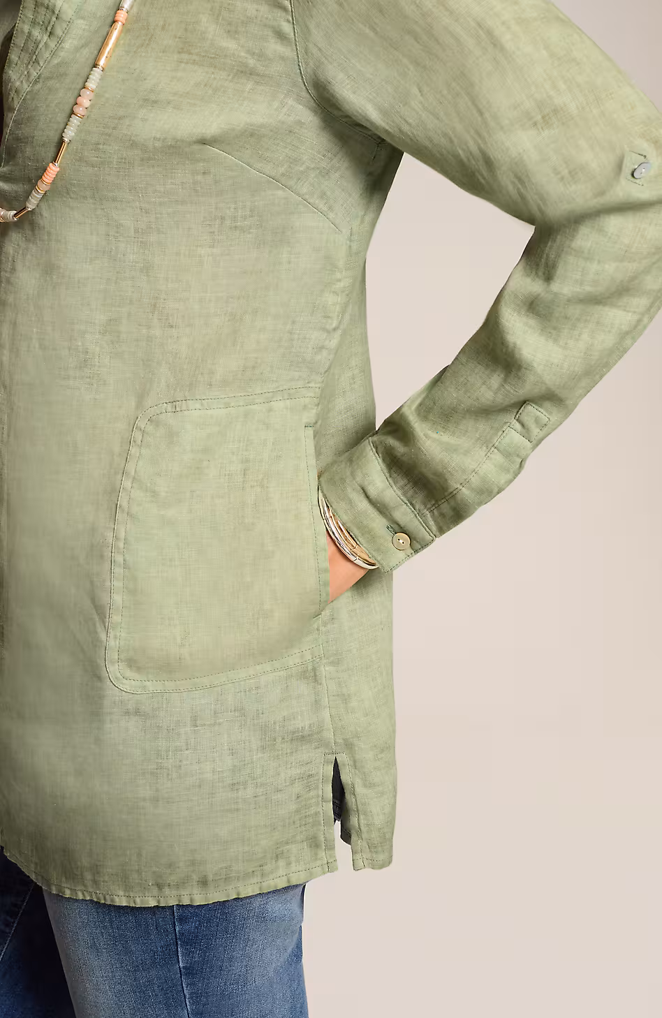 Garment-Dyed Linen Popover Tunic