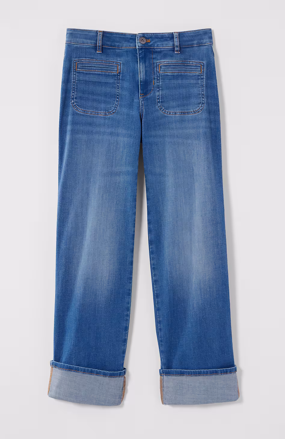 Wide-Leg Cuffed Crops