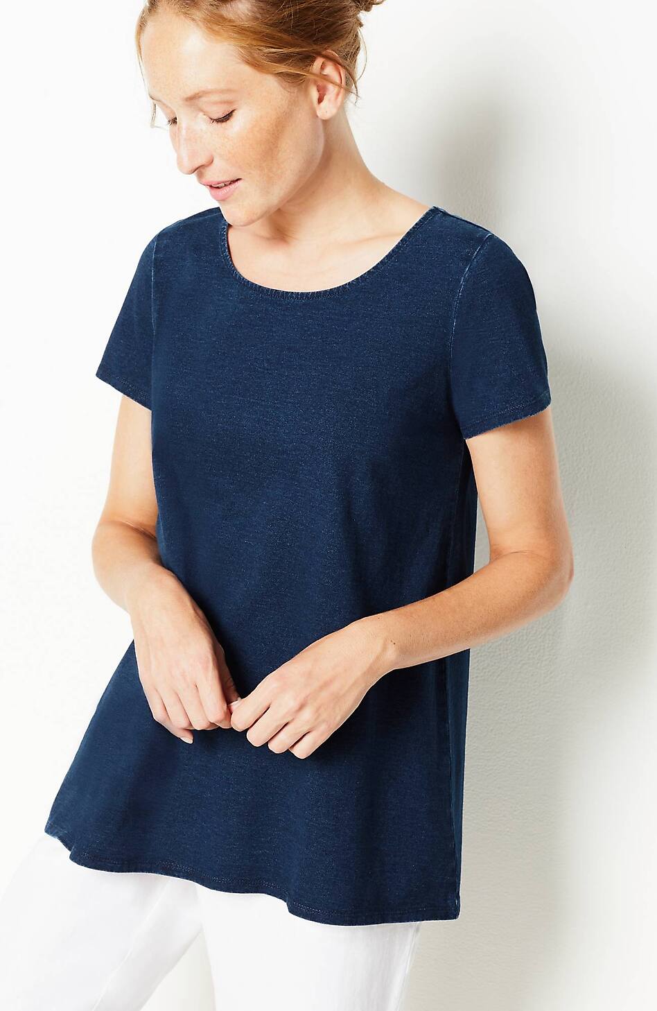 Pure Jill Scoop-Neck Elliptical Tee