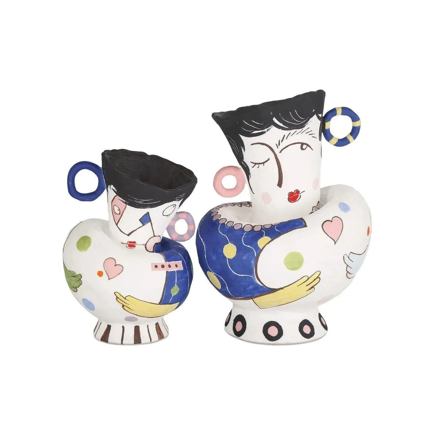Ceramic abstract doll Objects Set of 2