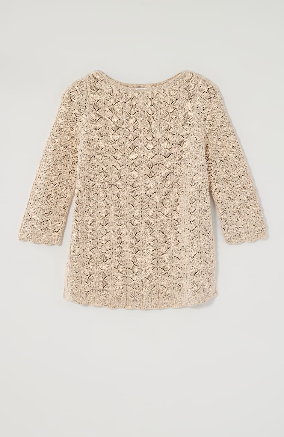 Marled Lace-Knit Sweater