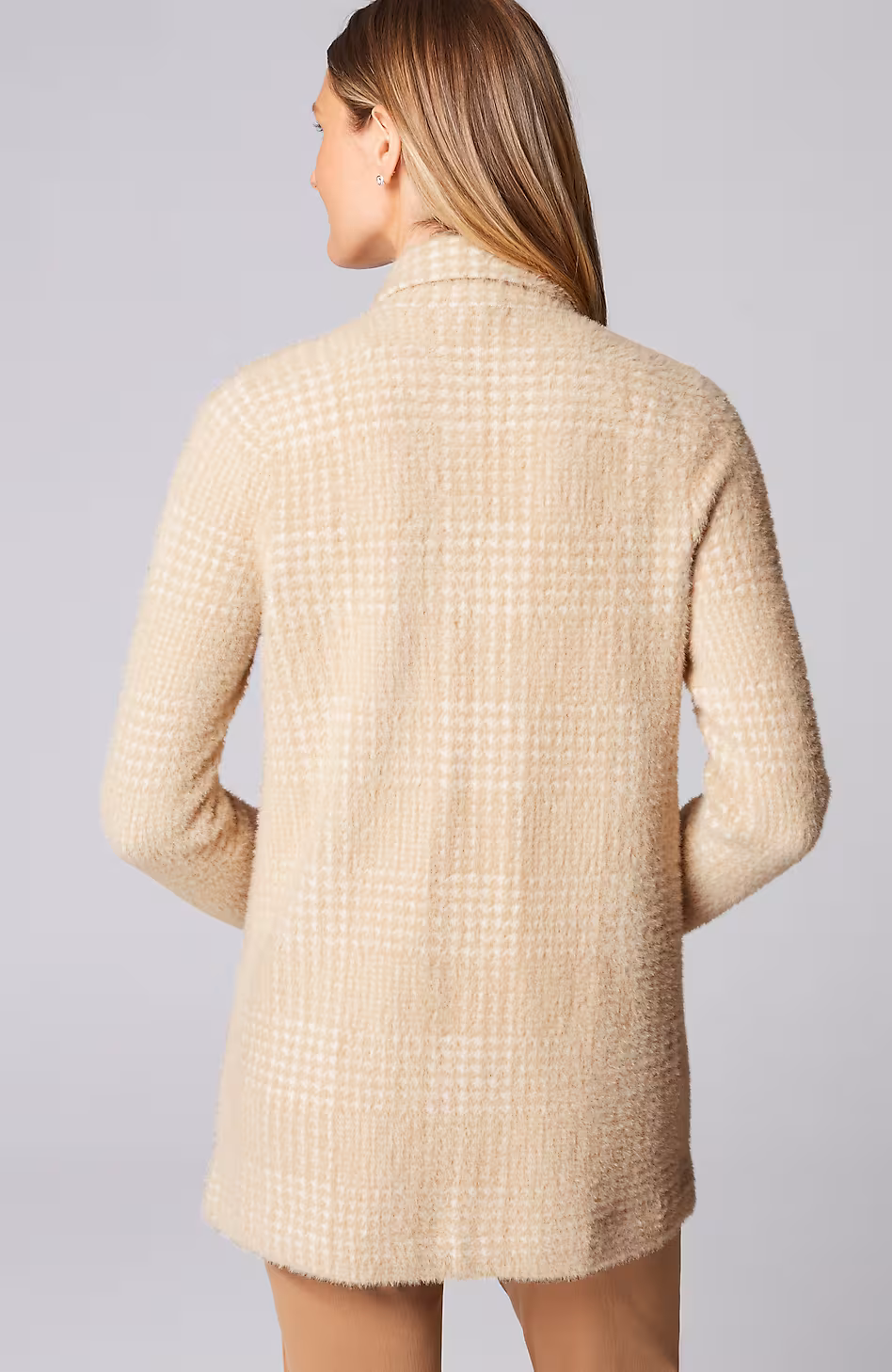 Wearever Luxe Soft Plaid Sweater-Jacket