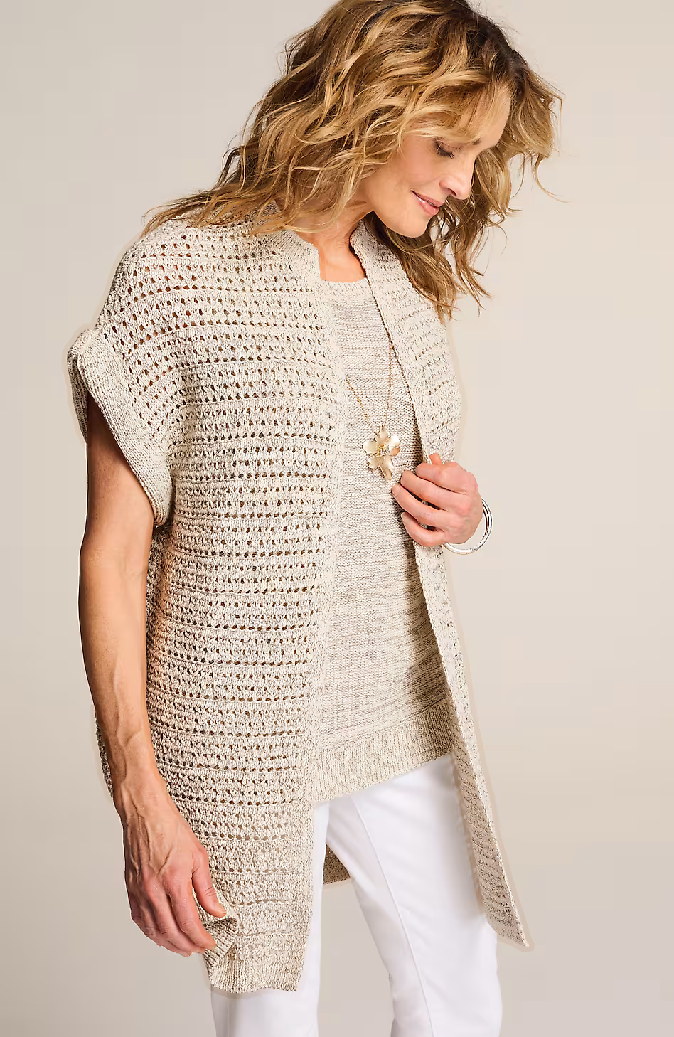 Tweed-Textured Gilet