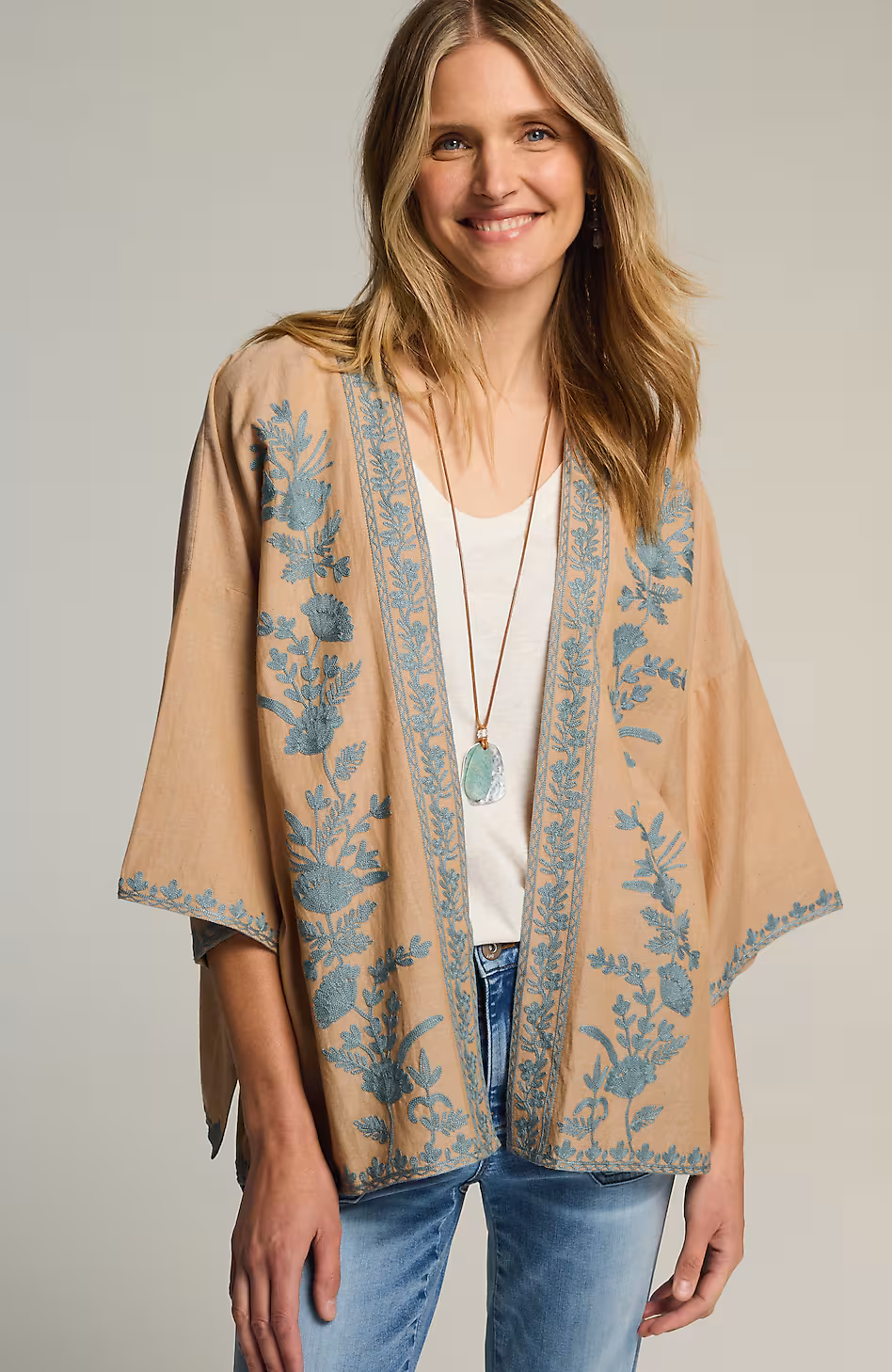 Floral-Embroidered Jacket