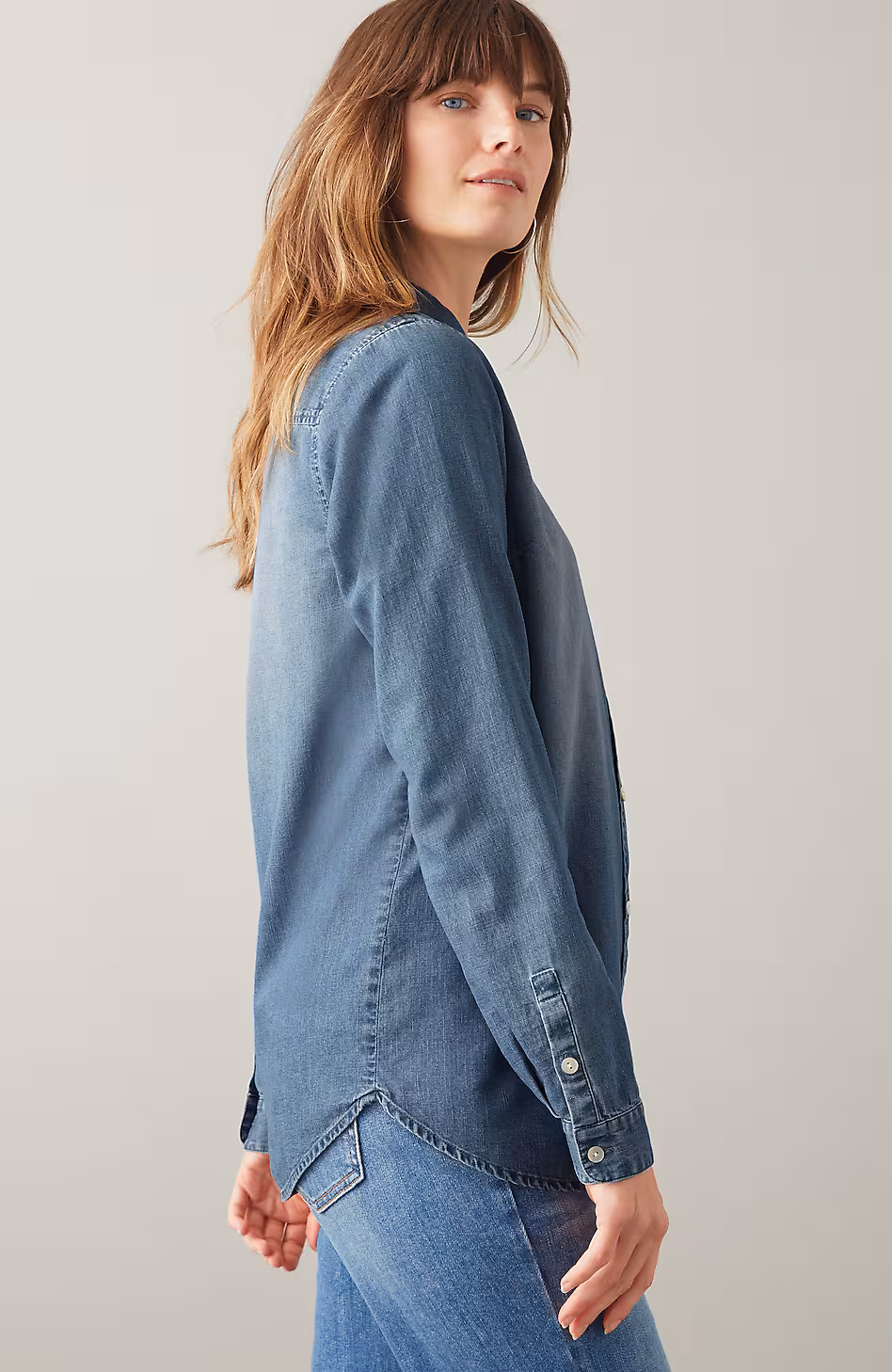 One-Pocket Button-Front Shirt