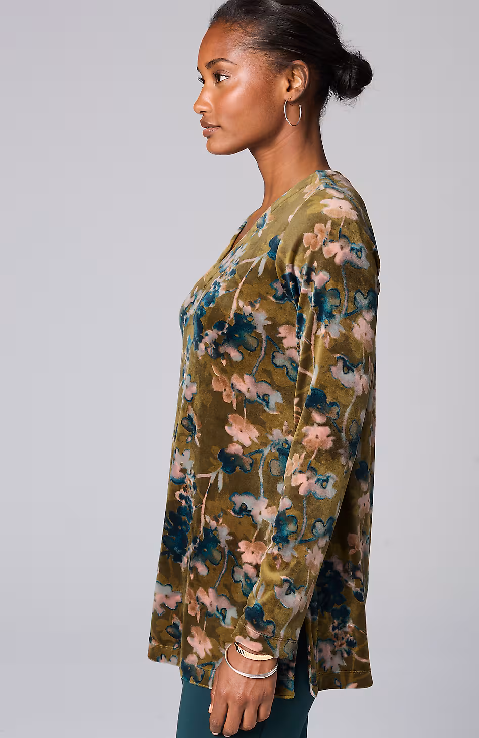 Pure Jill Velour V-Neck Tunic