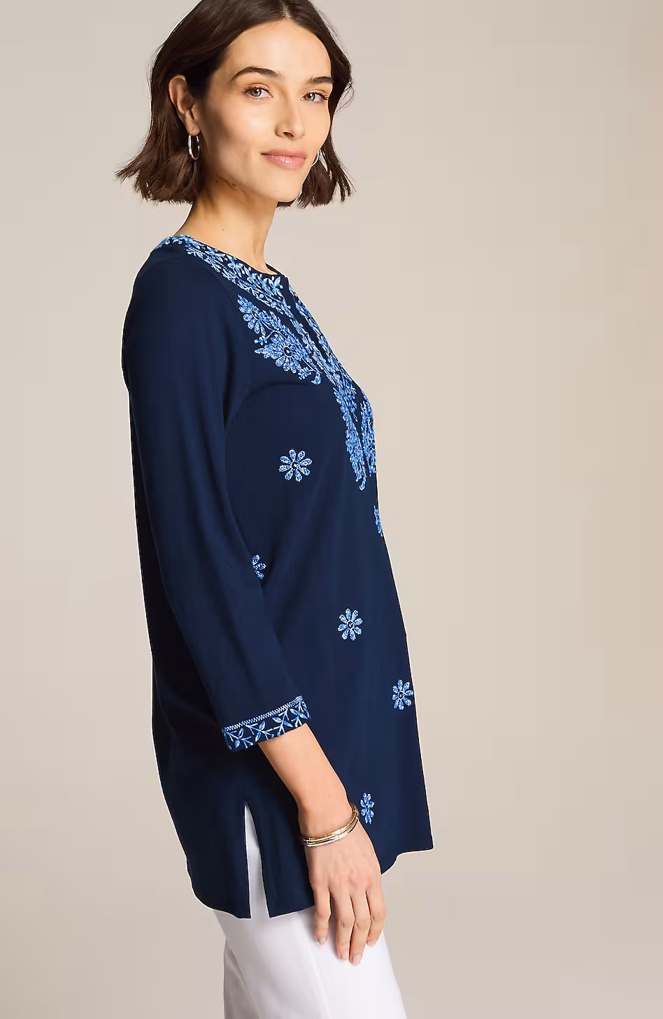 Embroidered Knit Tunic