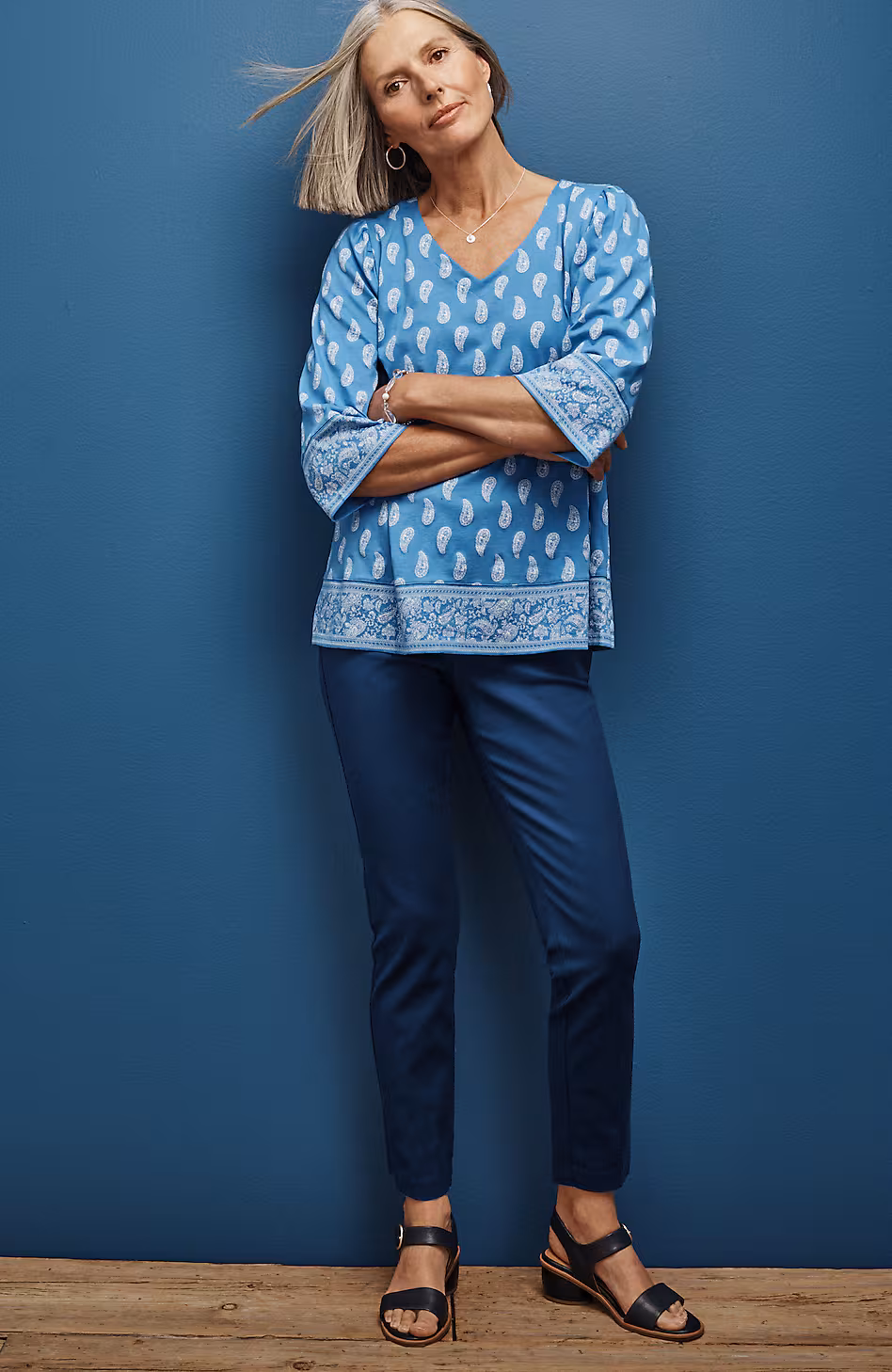 Linen-Stretch Angled-Pocket Slim-Leg Pants