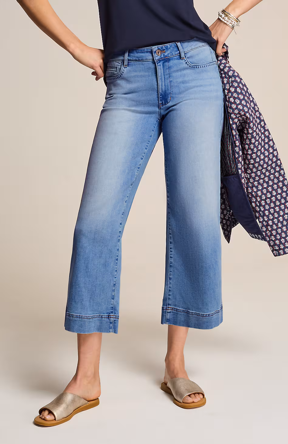 Wide-Leg Cropped Jeans