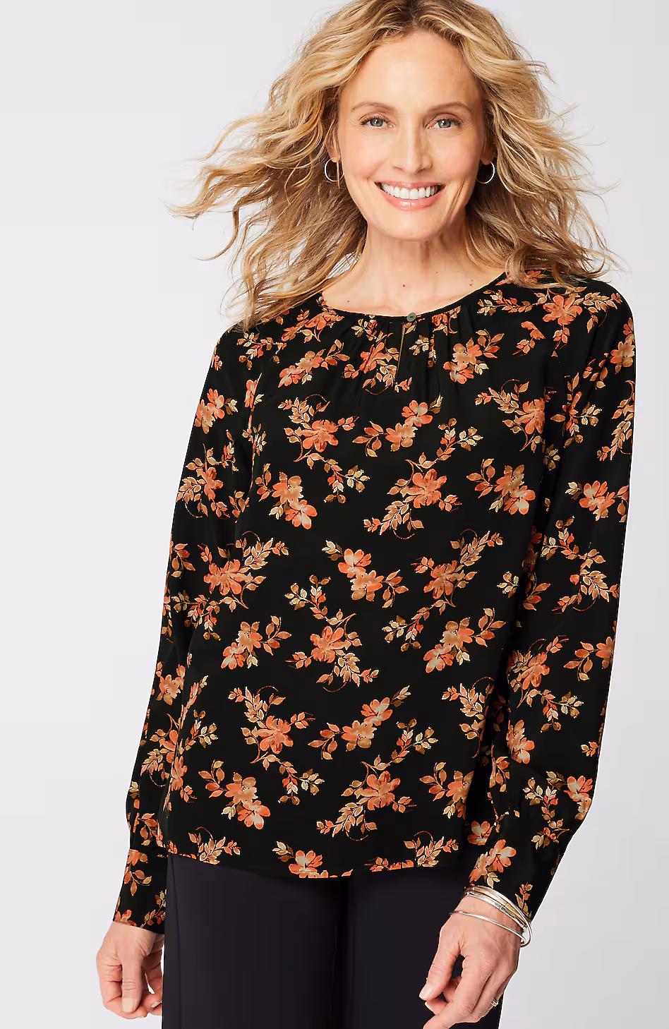 Floral-Printed Pullover Top