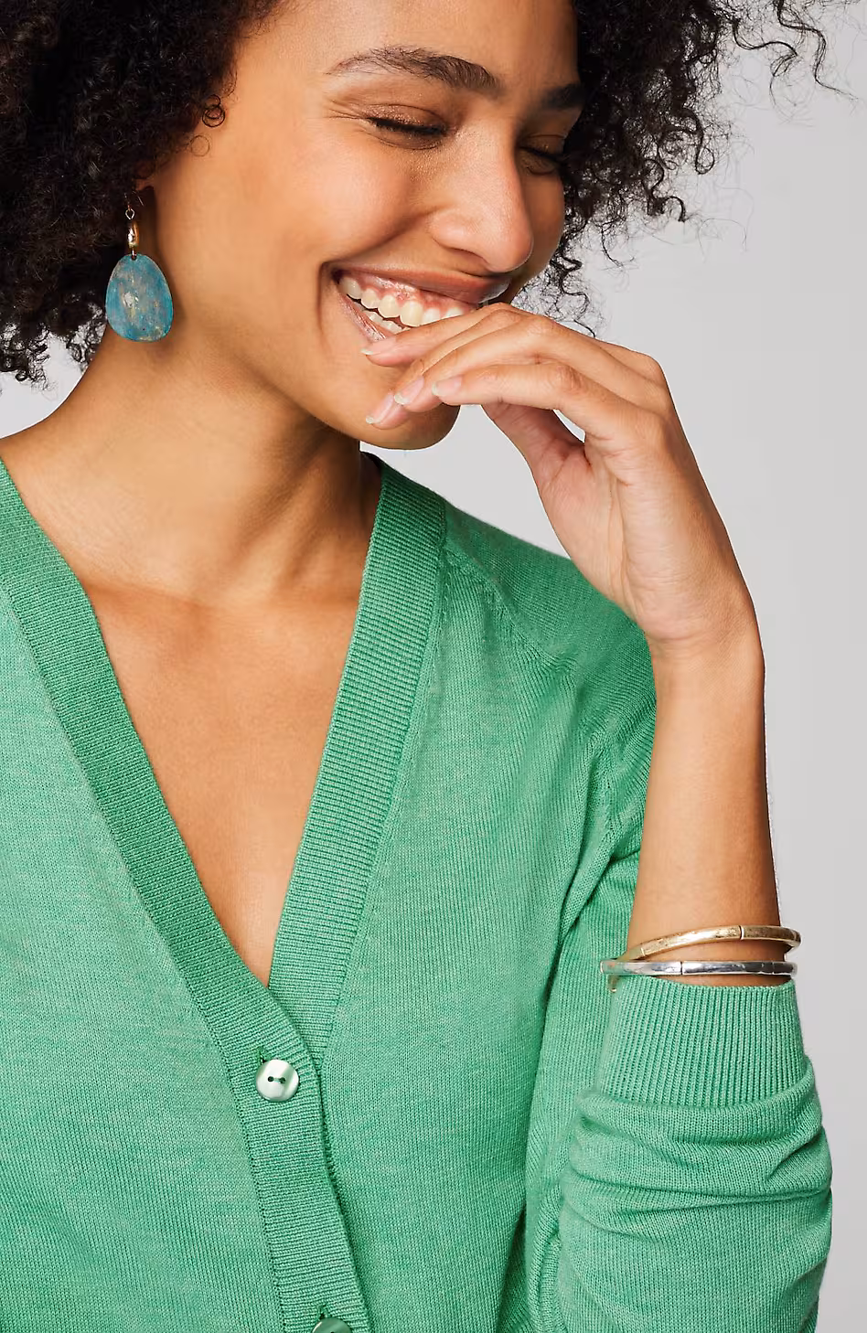 Organically Grown Cotton V-Neck Cardi