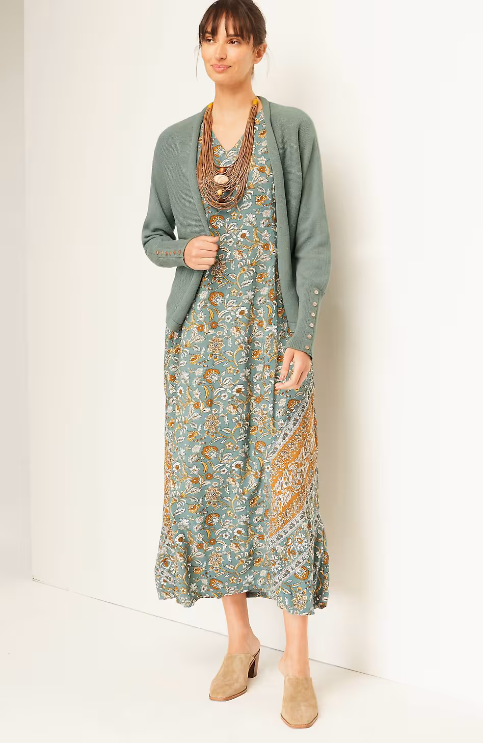 Pure Jill Ribbed Button-Cuffed Cardi