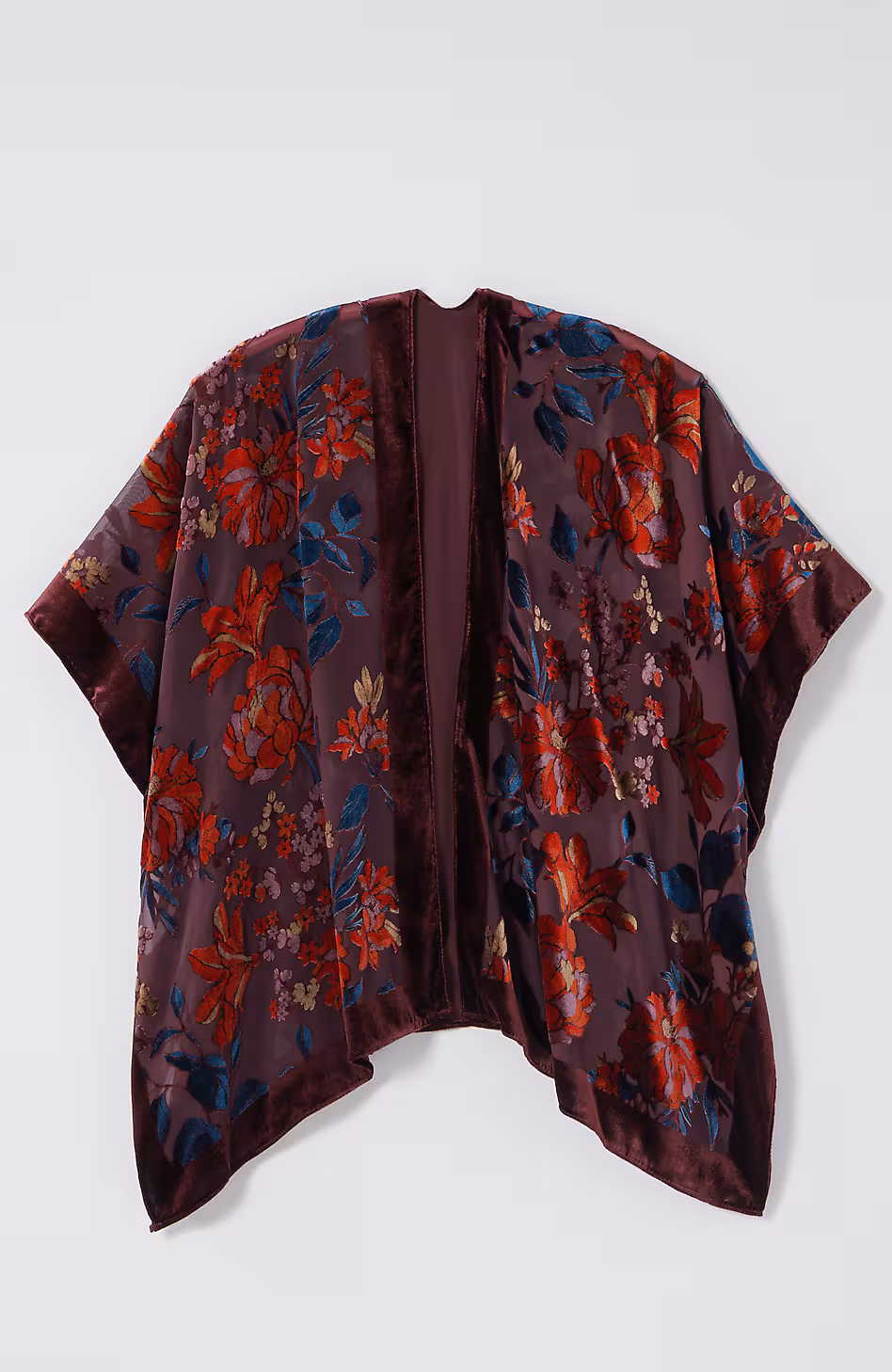 Floral Burnout Velvet Ruana