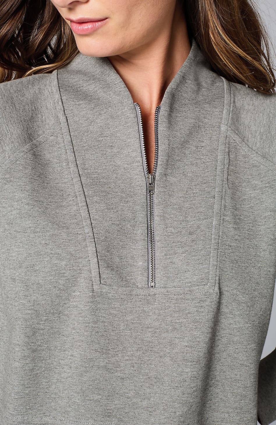 Fit Double-Knit Zipped-Collar Dress