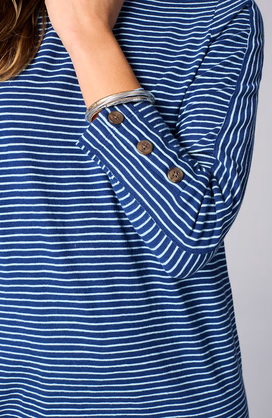 Knit Button-Cuff Dress