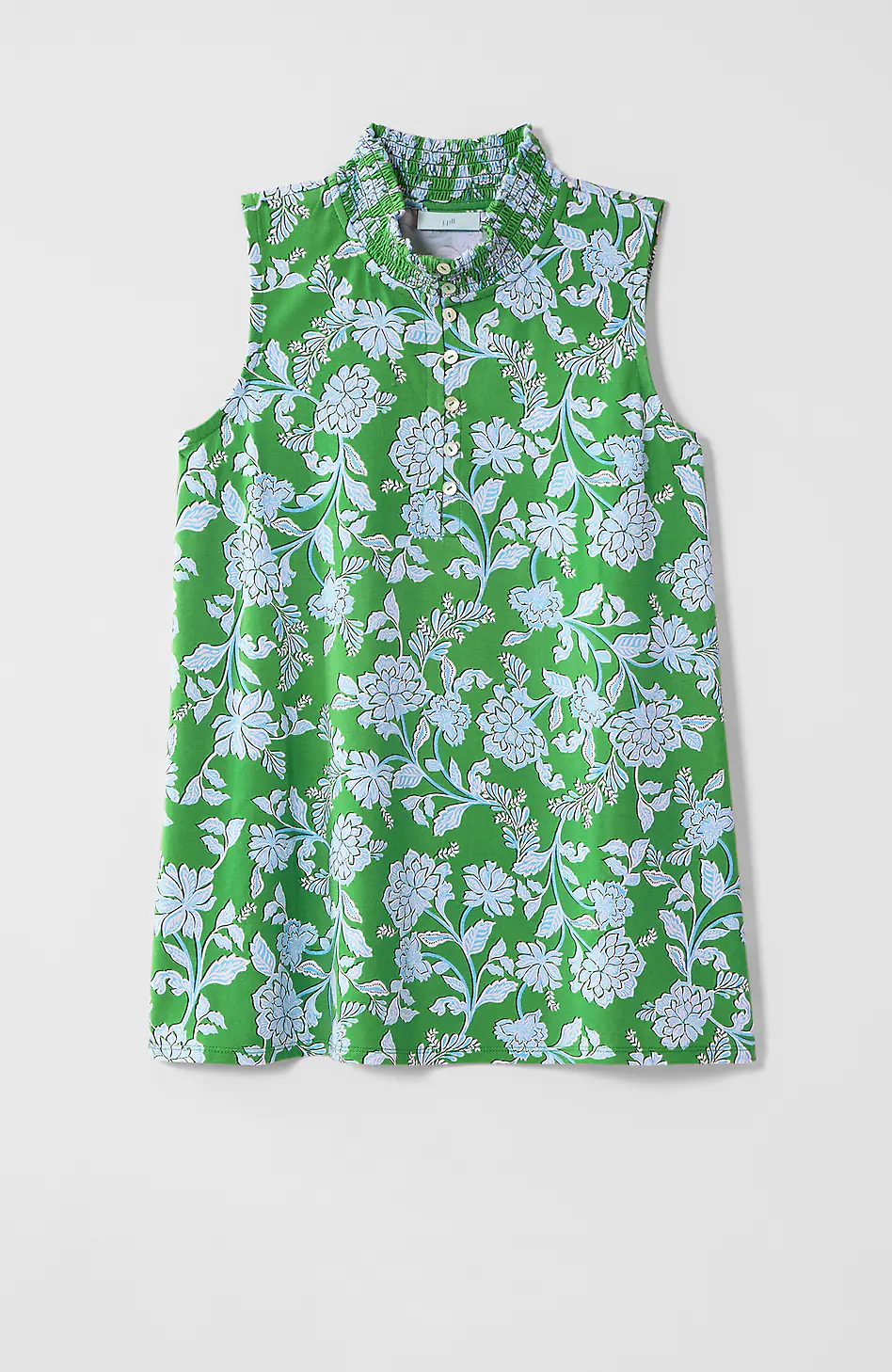 Smocked-Neck Sleeveless Top