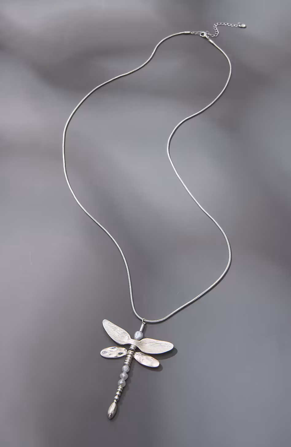 Silvertone Dragonfly Pendant