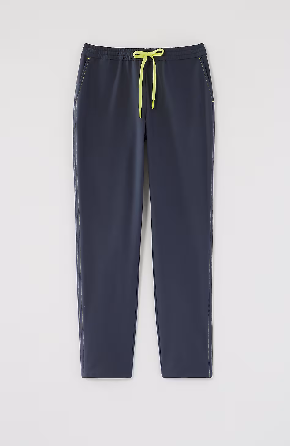 Fit Contrast-Stitched Slim-Leg Pants