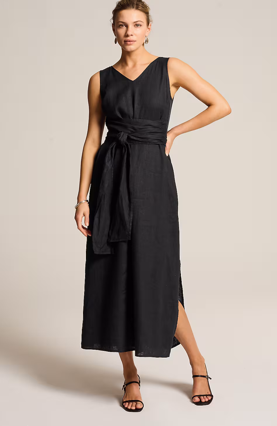 Pure Jill Linen Tie-Waist Maxi