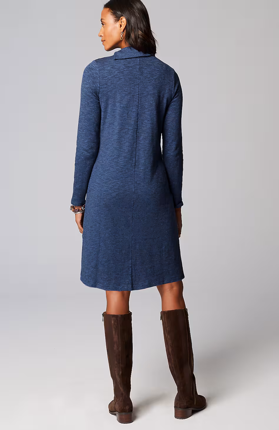 Pure Jill Asymmetrical Cowl-Neck Dress