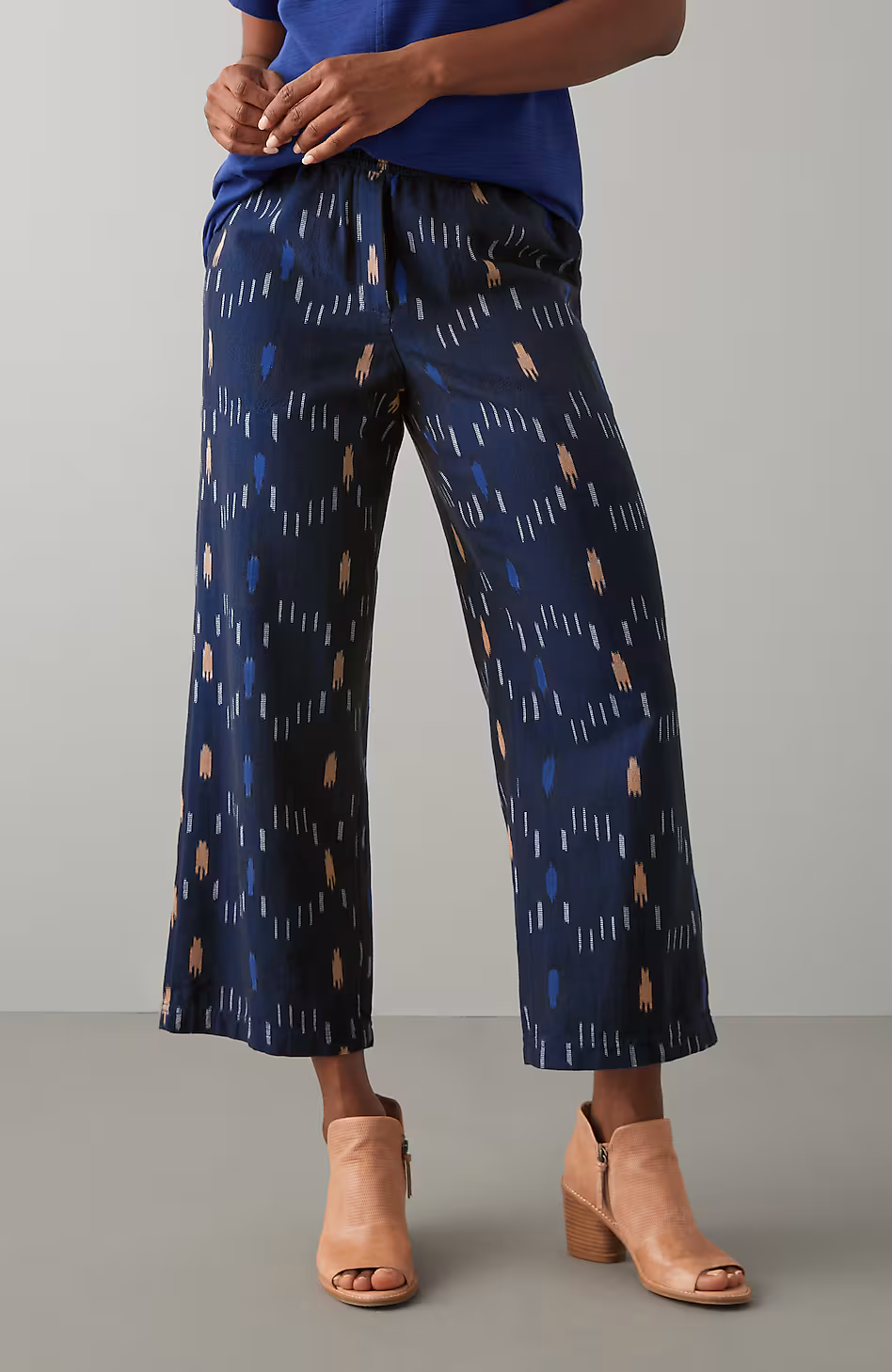 Pure Jill Ikat Wide-Leg Crops