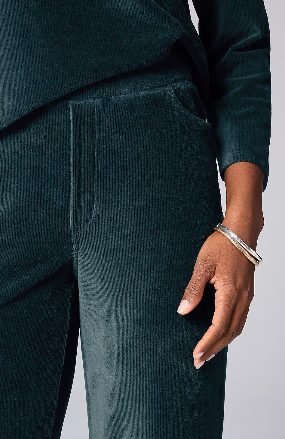 Pure Jill Corded-Velour Wide-Leg Pants