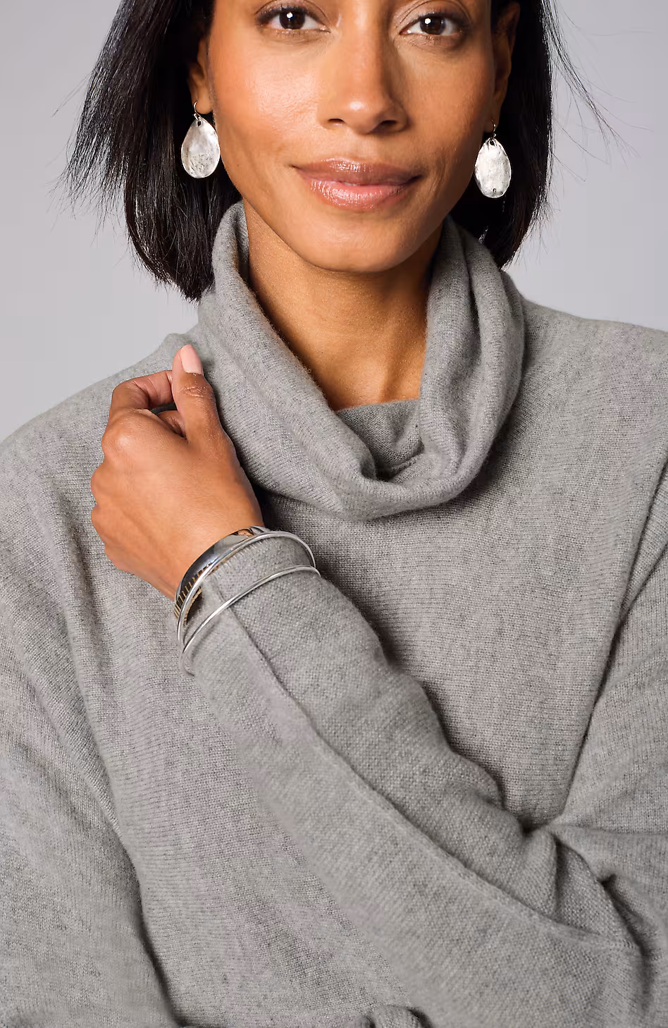 Pure Jill Scrunch-Neck Recycled-Cashmere Sweater