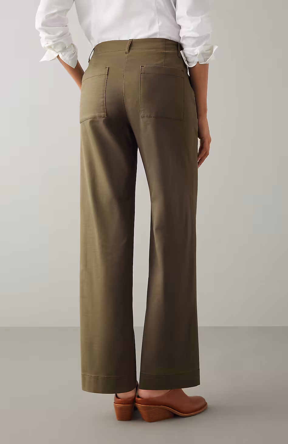 Relaxed Chino Wide-Leg Pants