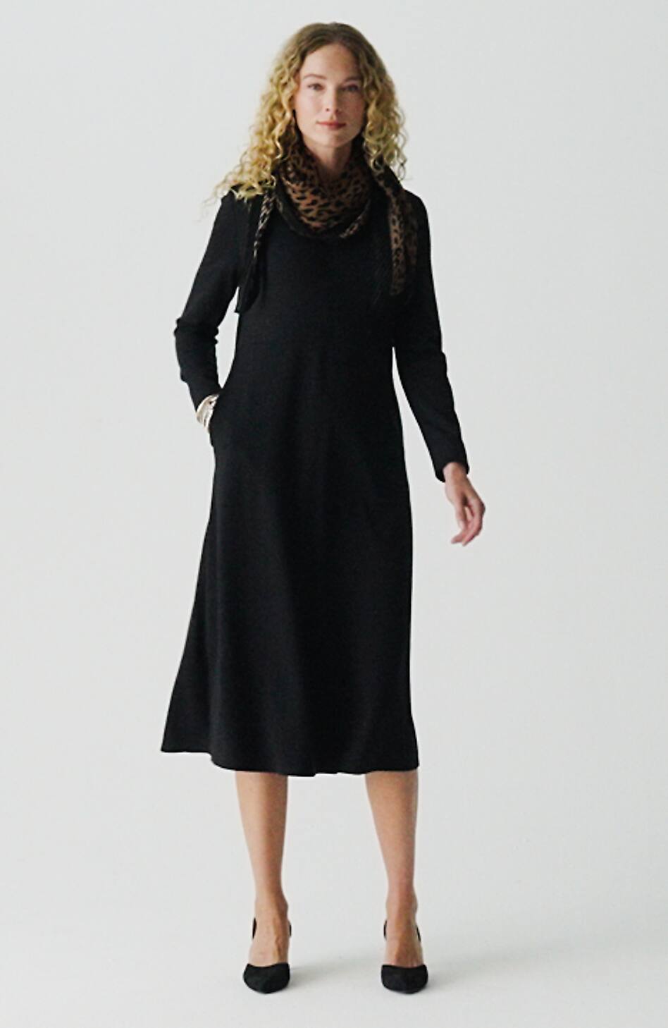 Wearever Double-Face Jersey Fit-And-Flare Dress