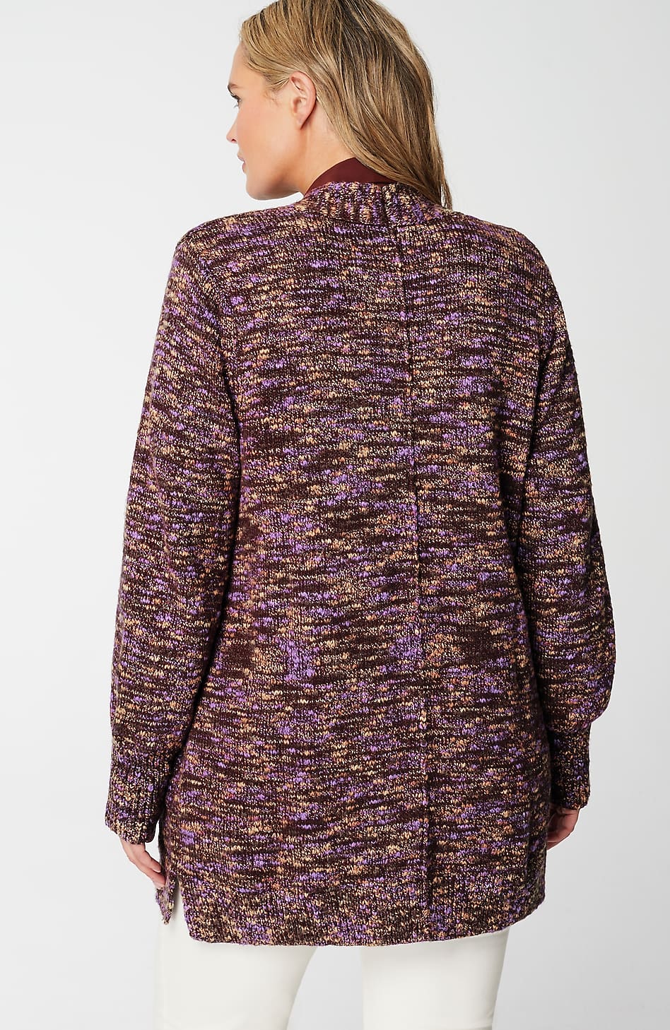 Slub-Textured Space-Dyed Cardi
