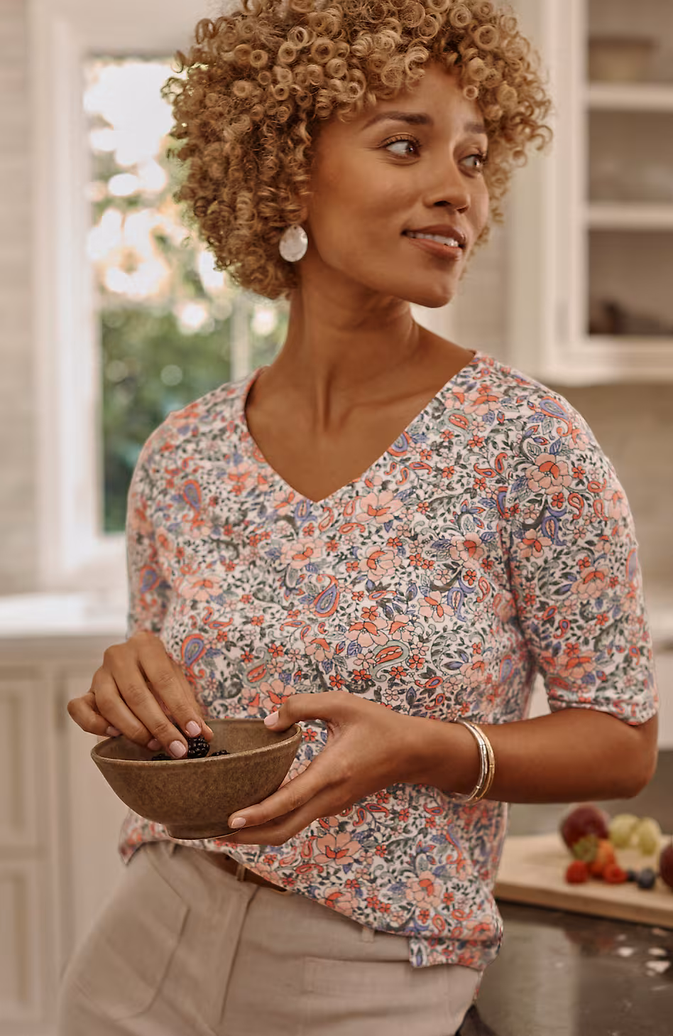 Pima-Slub Elbow-Sleeve Tee