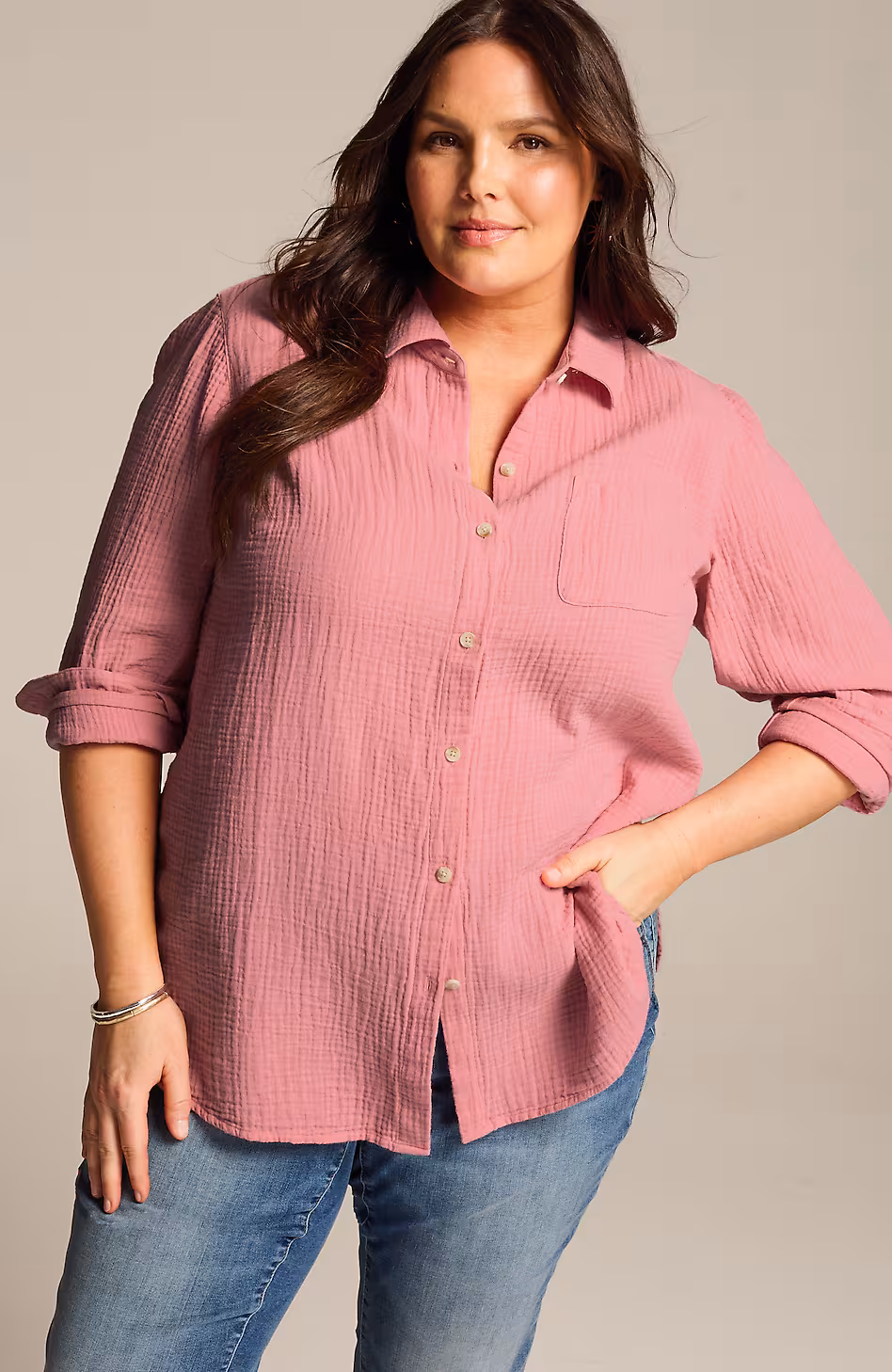 Cotton-Gauze A-Line Tunic