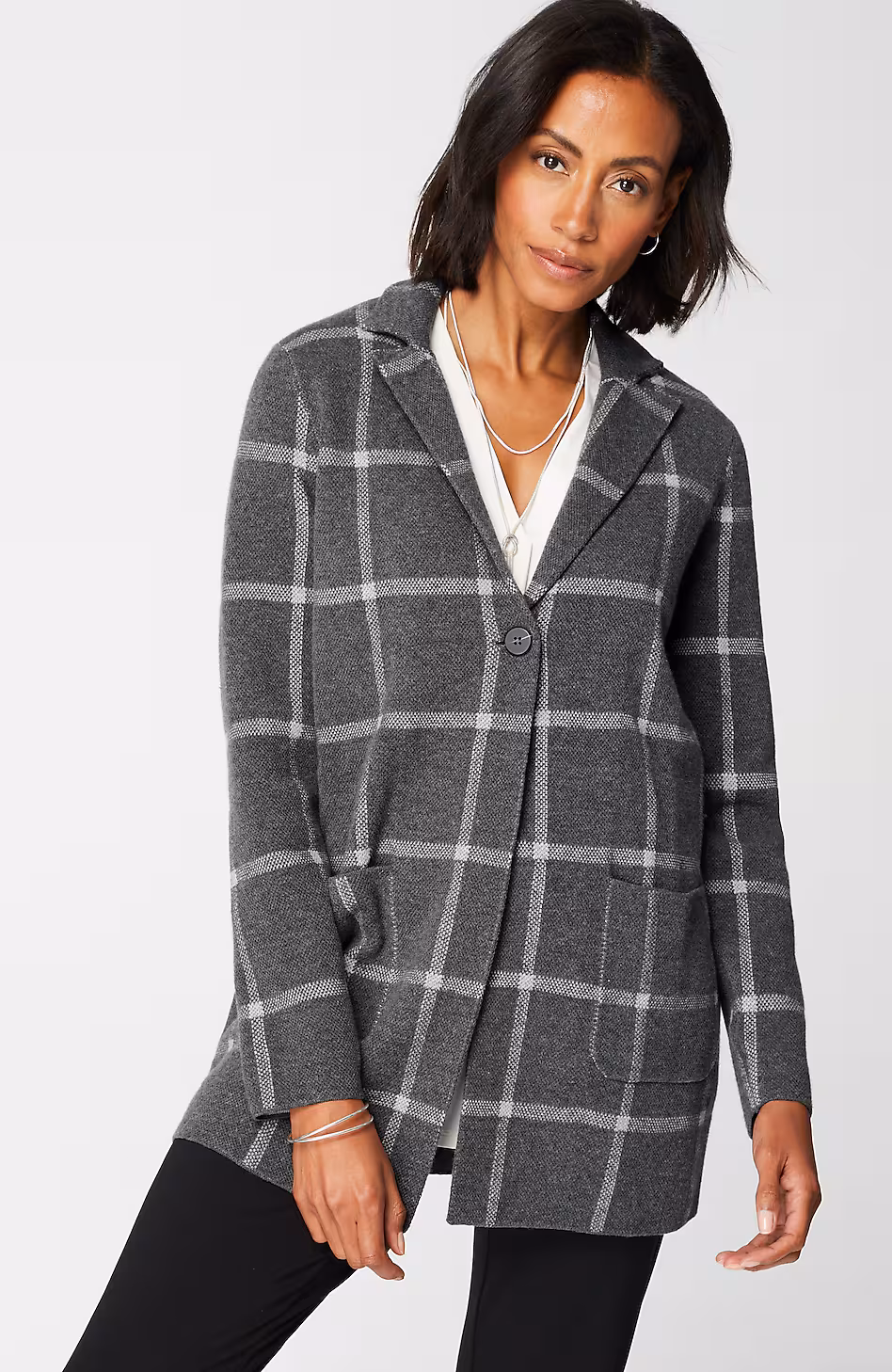 Wearever Windowpane Sweater-Jacket