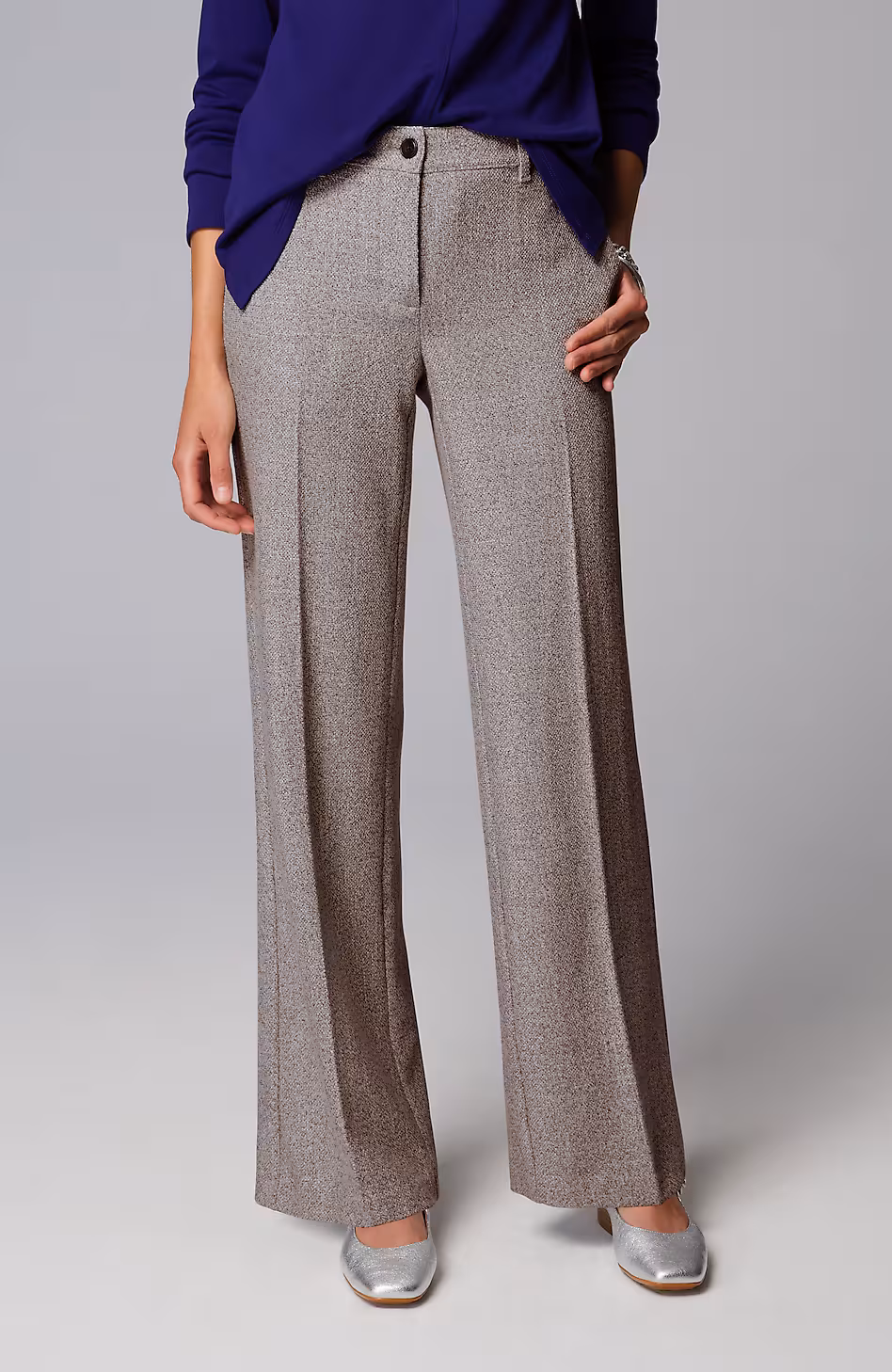 Tweed Wide-Leg Trousers