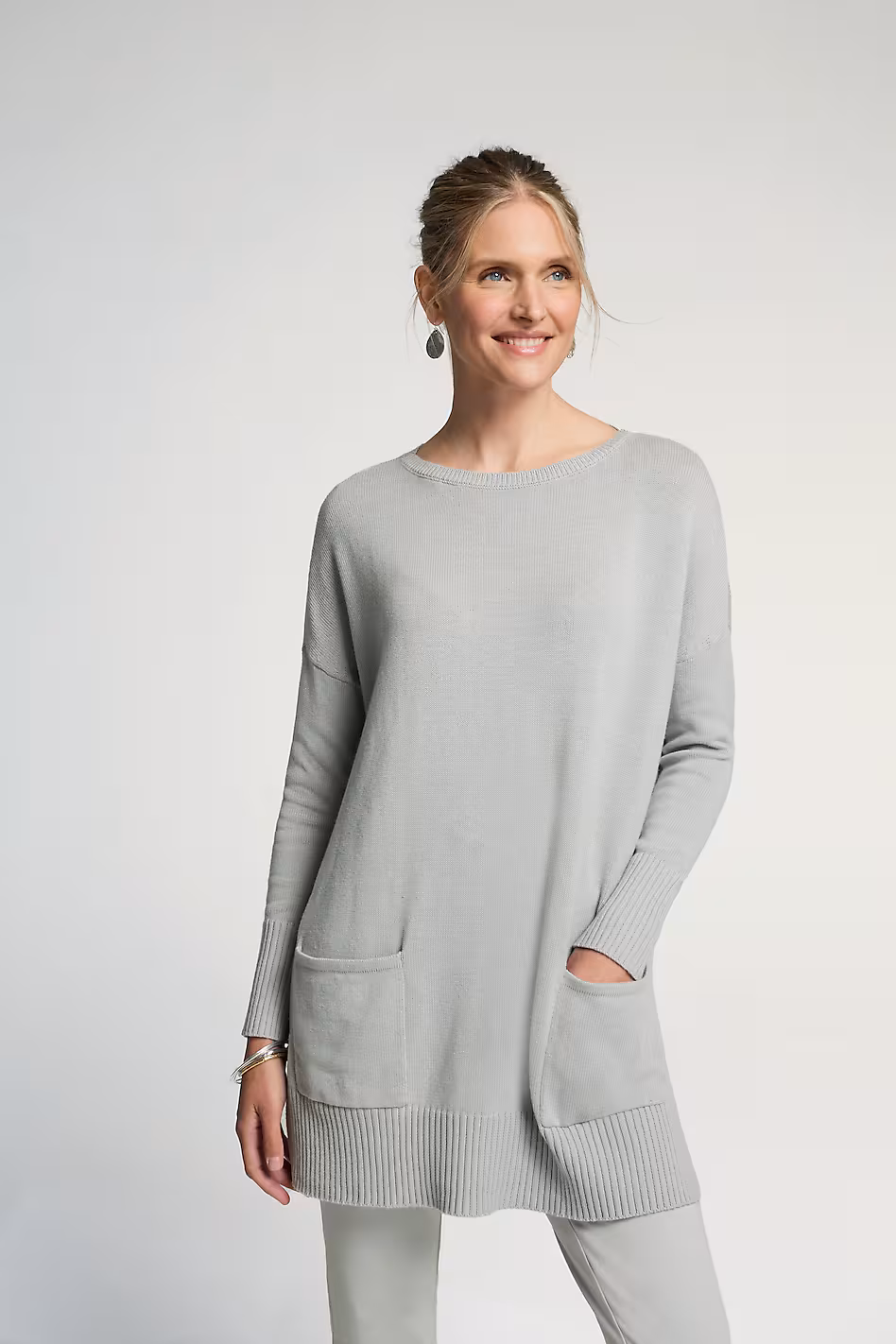 Pure Jill Patch-Pocket Sweater Tunic