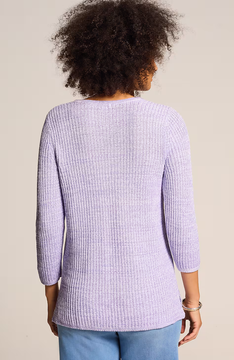 Slub-Textured Ribbed Sweater