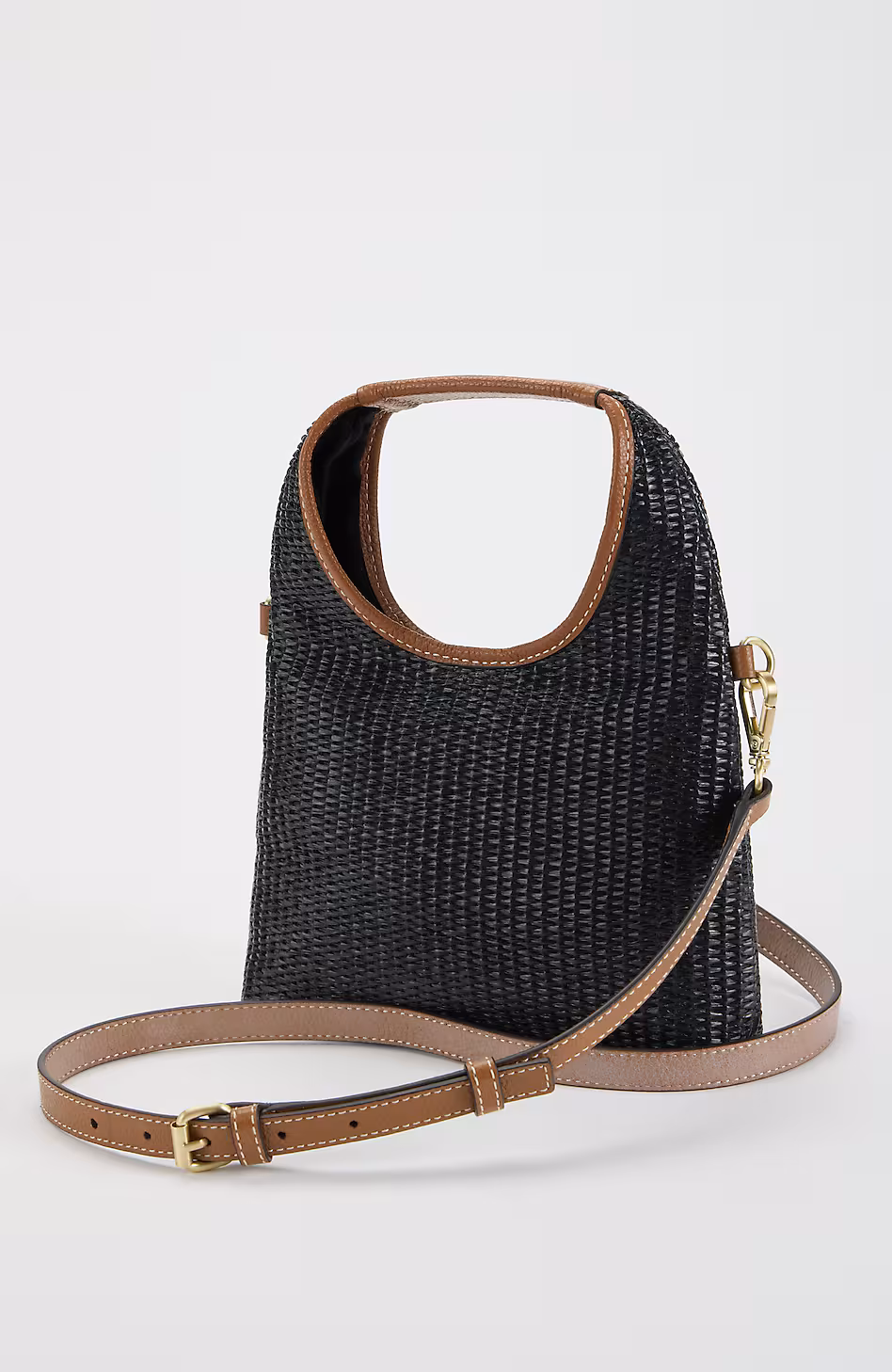 Straw & Leather Convertible Crossbody