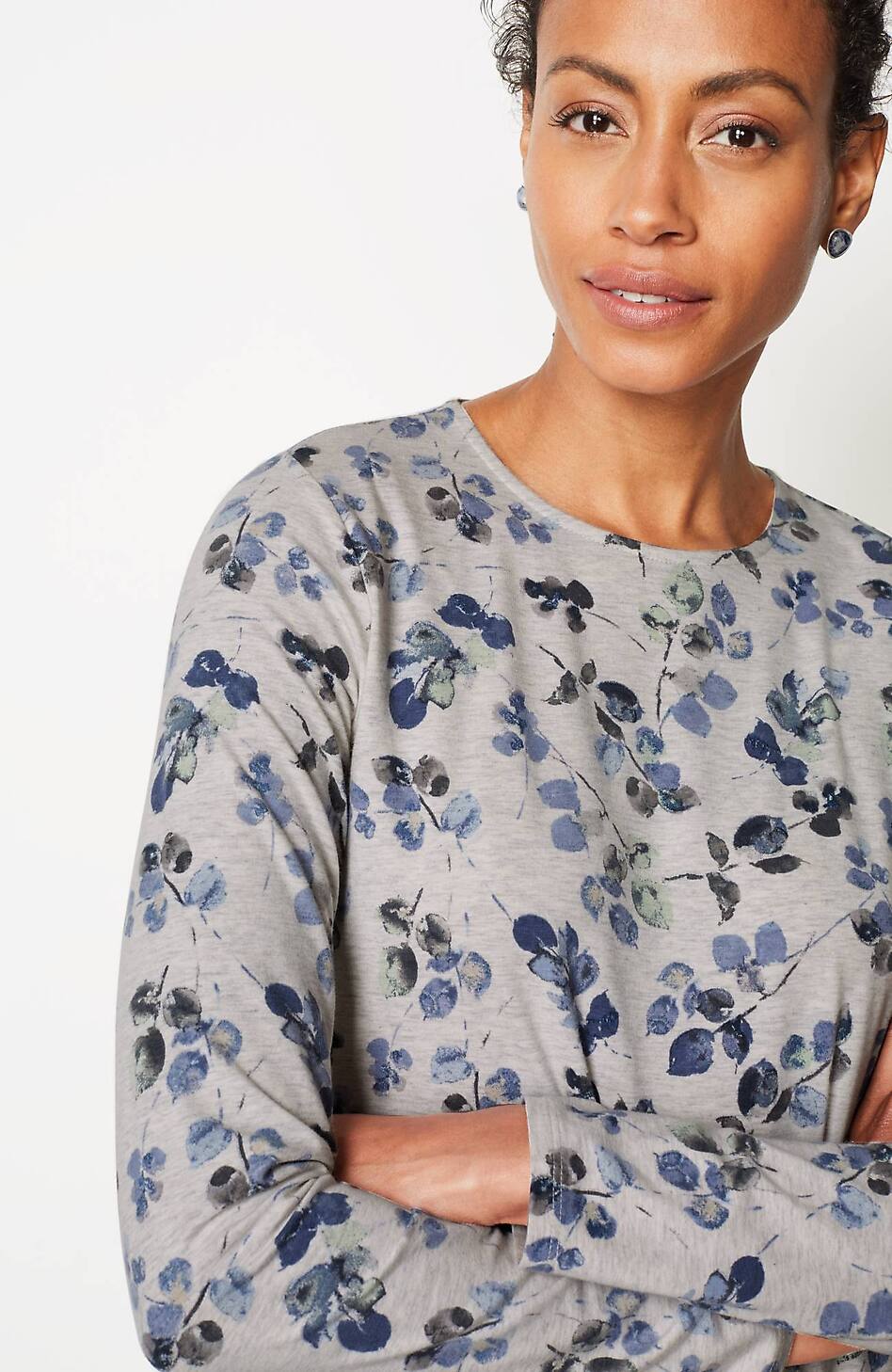 Pure Jill Long-Sleeve Shirttail Tee