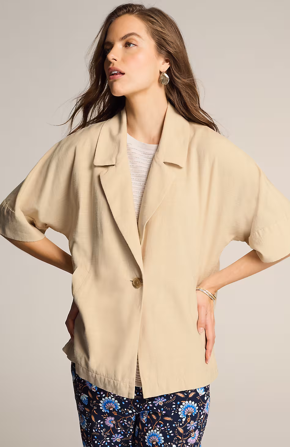 Wearever Collared One-Button Jacket