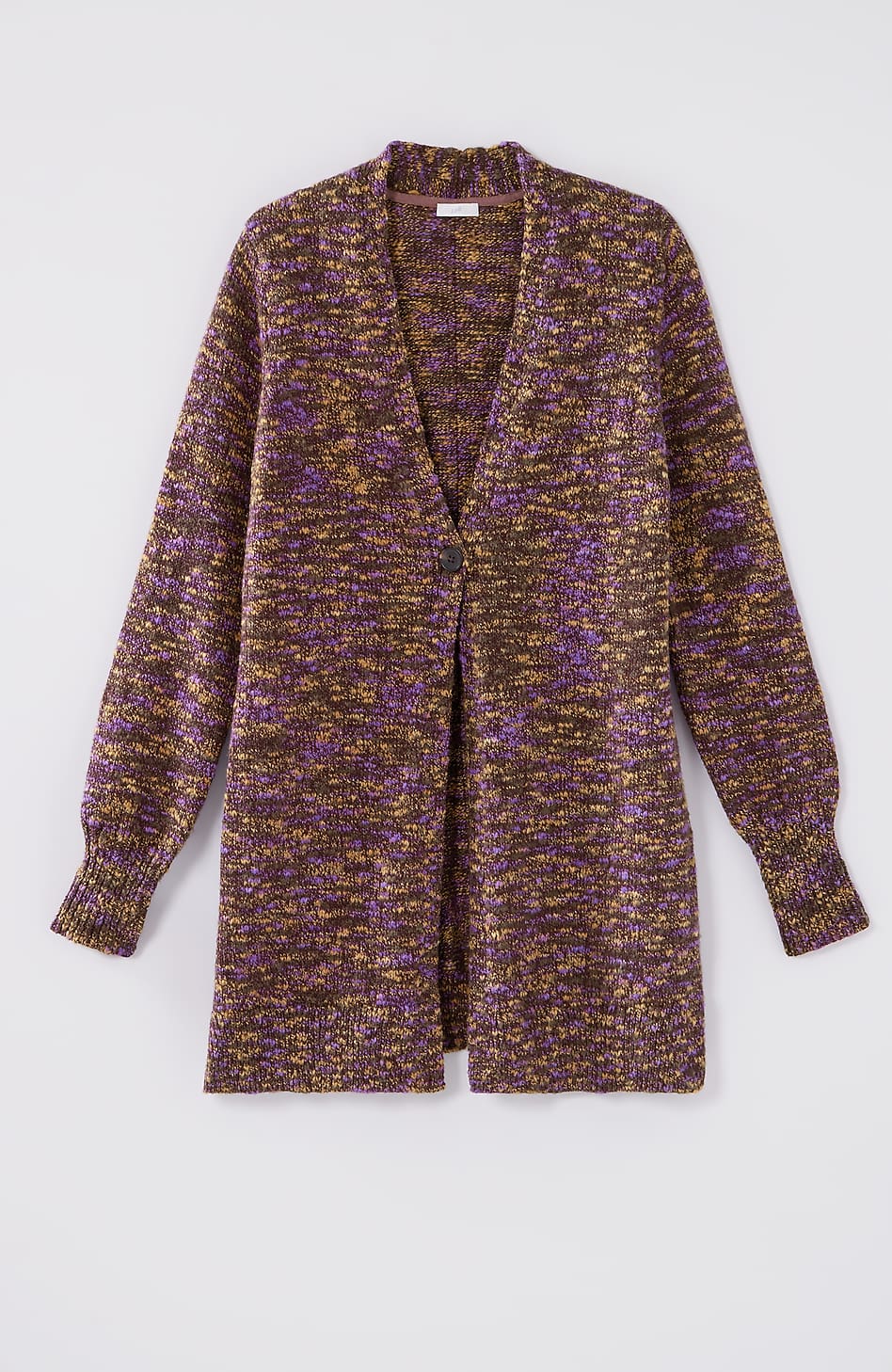 Slub-Textured Space-Dyed Cardi