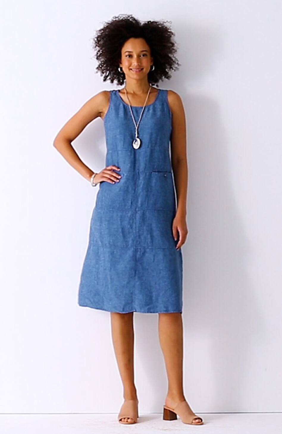 Pure Jill Seamed Linen Dress