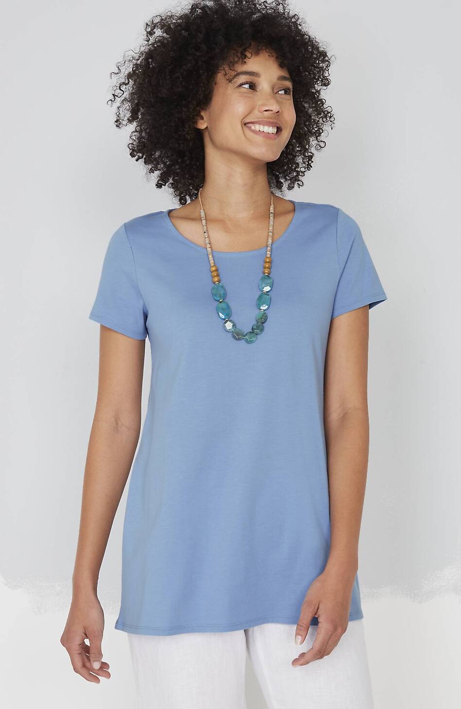 Pure Jill Scoop-Neck Elliptical Tee