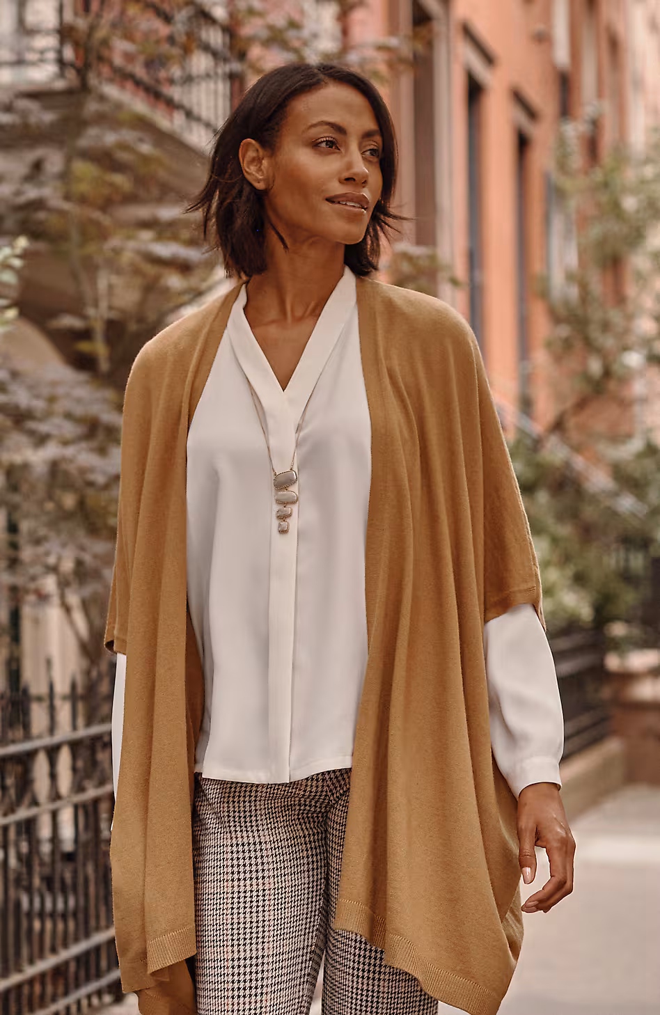 Luxe Rib-Trimmed Knit Ruana