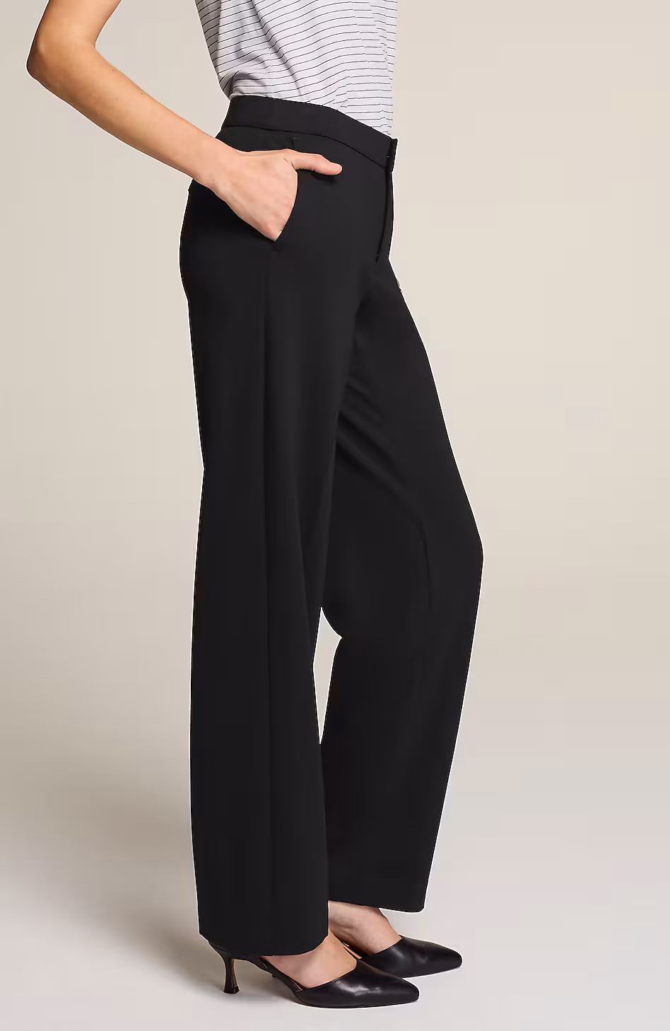Wearever Polished-Knit Wide-Leg Trousers