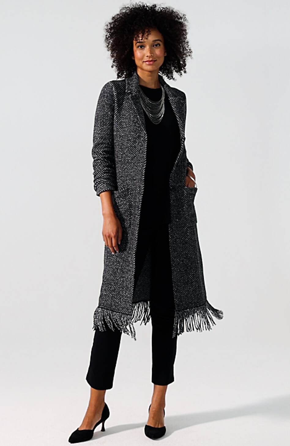 Wearever Tweed Fringed Topper