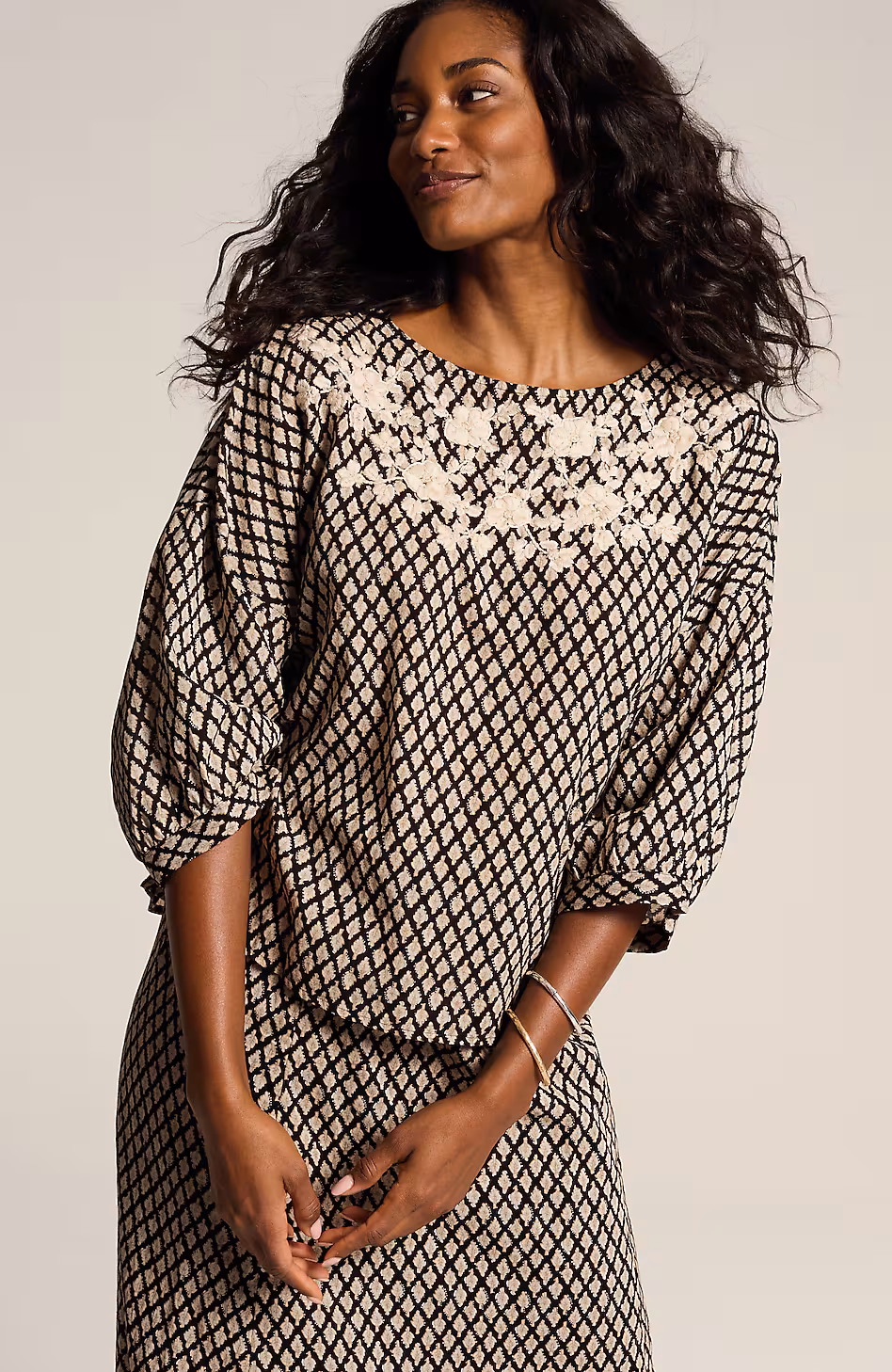 Pure Jill Hand-Embroidered Top