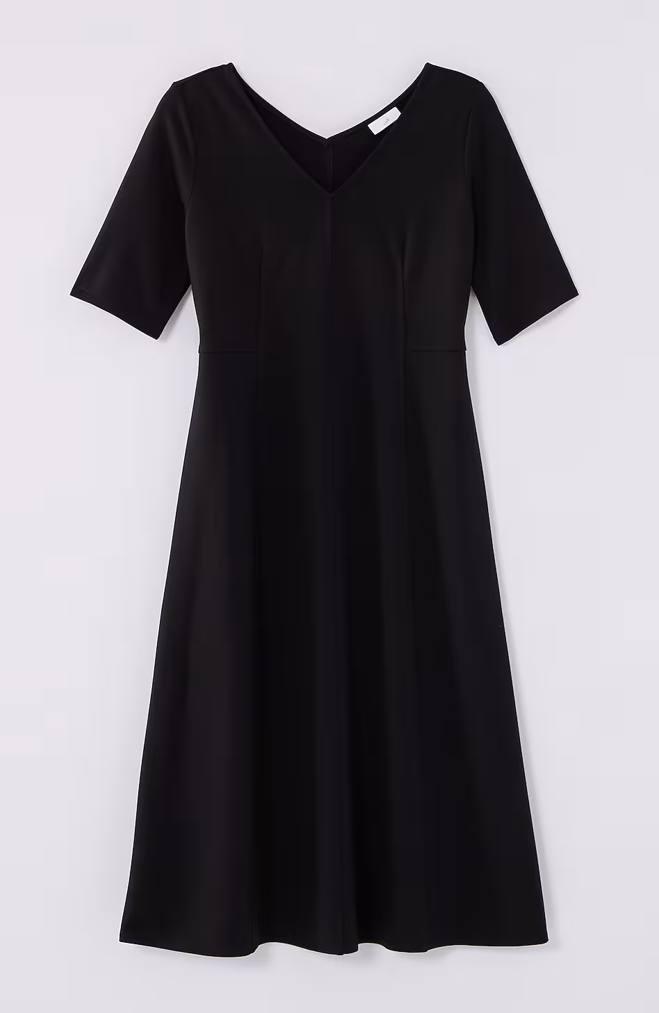 Ponte Double-V-Neck Seamed Dress